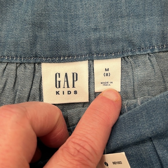 GAP Kids Tiered Chambray Square neck Dress / NWT / S or M - Picture 12 of 16